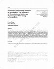 Research paper thumbnail of Promoting Citizenship Behaviors in Workplace: The Relevance of Organizational Justice and Psychological Well-being of Employees