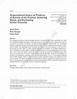 Research paper thumbnail of Organizational Justice as predictor of Activity of the position,achieving result,and developing further potential