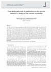 Research paper thumbnail of Lean philosophy and its applications in the service industry: a review of the current knowledge