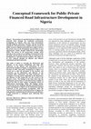 Research paper thumbnail of Conceptual Framework for Road Infrastructure Development in Nigeria