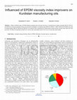 Research paper thumbnail of Influenced of EPDM viscosity index improvers on Kurdistan manufacturing oils