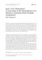 Research paper thumbnail of Doin It for Themselves! A Case Study of the Development of a Women's Australian Rules Football Competition