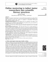 Research paper thumbnail of E-Mentoring to improve the impact of capacity building over time and distance