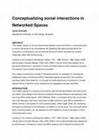 Research paper thumbnail of Conceptualizing Social Interactions in Networked Spaces