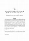 Research paper thumbnail of Integrated Renewable Energy Systems for Off Grid Electrification of Remote Rural Areas  	       	     