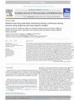 Research paper thumbnail of Moisture and drug solid-state monitoring during a continuous drying process using empirical and mass balance models