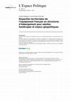 Research paper thumbnail of Disparités territoriales de l’équipement français en structures d’hébergement pour adultes handicapés et enjeux géopolitiques