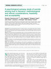 Research paper thumbnail of A psychological autopsy study of suicide among Inuit in Nunavut: methodological and ethical considerations, feasibility and acceptability