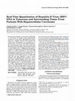 Research paper thumbnail of Real-time quantitation of hepatitis B virus (HBV) DNA in tumorous and surrounding tissue from patients with hepatocellular carcinoma