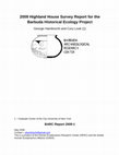 Research paper thumbnail of 2009 Highland House Survey Report for the Barbuda Historical Ecology Project