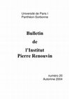 Research paper thumbnail of " Le Comité européen et international " Paix et Liberté " (1950-1970). " Internationale " ou réseau de l’anticommunisme ? ", Bulletin de l’Institut Pierre Renouvin, n°20, Automne 2004