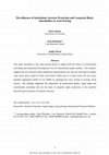 Research paper thumbnail of The Influence of Institutions, Investor Protection and Corporate Block-Shareholders in Asset Pricing