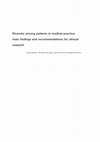 Research paper thumbnail of Diversity among patients in medical practice: main findings and recommendations for clinical research