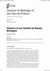 Research paper thumbnail of Recension - Histoire d'une famille de Basse- Bretagne