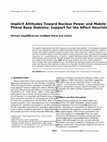 Research paper thumbnail of Implicit Attitudes Toward Nuclear Power and Mobile Phone Base Stations: Support for the Affect Heuristic