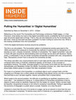 Research paper thumbnail of Putting the 'Humanities' in 'Digital Humanities' 