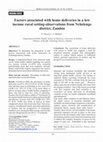 Research paper thumbnail of Factors associated with home deliveries in a low income rural setting-observations from Nchelenge district, Zambia