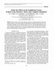 Research paper thumbnail of Finite size effects in the equilibrium system of ideal cyclic polymers: Theory and computer simulation