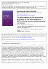 Research paper thumbnail of Accounting History Review The development of the accounting profession in the Holy Land since 1920: cultural memory and accounting institutions