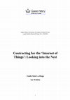 Research paper thumbnail of Contracting for the 'Internet of Things': Looking into the Nest