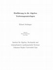 Research paper thumbnail of Einfuhrung in die Algebra Vorlesungsunterlagen