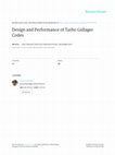 Research paper thumbnail of Design and Performance of Turbo Gallager Codes