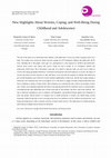 Research paper thumbnail of New Highlights About Worries, Coping, and Well-Being During Childhood and Adolescence