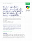 Research paper thumbnail of Modern reproductive patterns associated with estrogen receptor positive but not negative breast cancer susceptibility