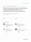 Research paper thumbnail of Effect of intratumoral injection of carboplatin combined with pluronic P85 or L61 on experimental colorectal carcinoma in rats