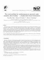 Research paper thumbnail of The crack problem for nonhomogeneous materials under antiplane shear loading--a displacement based formulation