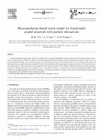 Research paper thumbnail of Micromechanics-based elastic model for functionally graded materials with particle interactions