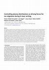 Research paper thumbnail of Controlling plasma distributions as driving forces for ion migration during fs laser writing