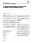 Research paper thumbnail of The rationale for and use of assessment frameworks: improving assessment and reporting quality in medical education