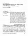 Research paper thumbnail of Relationship between total transit time and faecal quality in adult dogs differing in body size