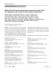 Research paper thumbnail of Biodiversity and conservation genetics research in Central Africa: new approaches and avenues for international collaboration