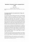 Research paper thumbnail of "Boundaries: from private land to communal festive meals", VII AISU CONGRESS, FOOD AND THE CITY  Padua September 3rd - 4th - 5th, 2015 September,