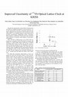 Research paper thumbnail of Improved uncertainty of <sup>171</sup>Yb optical lattice clock at KRISS