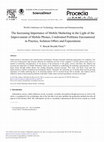 Research paper thumbnail of ScienceDirect The Increasing Importance of Mobile Marketing in the Light of the Improvement of Mobile Phones, Confronted Problems Encountered in Practice, Solution Offers and Expectations