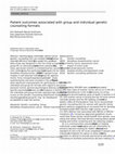 Research paper thumbnail of Patient outcomes associated with group and individual genetic counseling formats