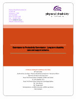 Research paper thumbnail of Submission to the Productivity Commission on the Proposed National Disability Insurance Scheme