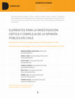 Research paper thumbnail of Elementos para la investigación crítica y compleja de la opinión pública en Chile - Disertaciones 8(2), 8-27 (2015)