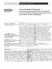 Research paper thumbnail of Clinical markers of hypoxia and other predictive factors of survival in conservative therapy of squamous-cell carcinoma of the esophagus