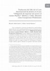 Research paper thumbnail of Traducción de la sentencia de la Corte Internacional de Justicia  en el caso de la “Obligación de negociar un acceso  al Océano Pacífico” (Bolivia c. Chile), decisión  sobre Excepciones Preliminares