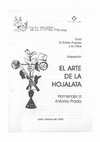 Research paper thumbnail of El arte de la hojalata. Homenaje a Antonio Prada