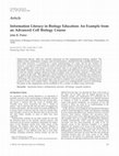 Research paper thumbnail of Information Literacy in Biology Education: An Example from an Advanced Cell Biology Course