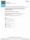 Research paper thumbnail of Situating research, situating practice: new voices in cultural research