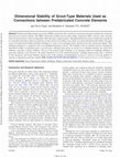 Research paper thumbnail of Dimensional Stability of Grout-Type Materials Used as Connections between Prefabricated Concrete Elements