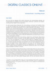 Research paper thumbnail of Editorial zu Digital Classics Online 2,1 (2015)