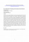 Research paper thumbnail of Nguyen, T. L. H., & Meek, V. L. (2015). Key considerations in organizing and structuring university research. The Journal of Research Administration, 46(1), 41-62