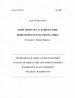 Research paper thumbnail of Asset Fixity in U.S. Agriculture: Robustness to Functional Form